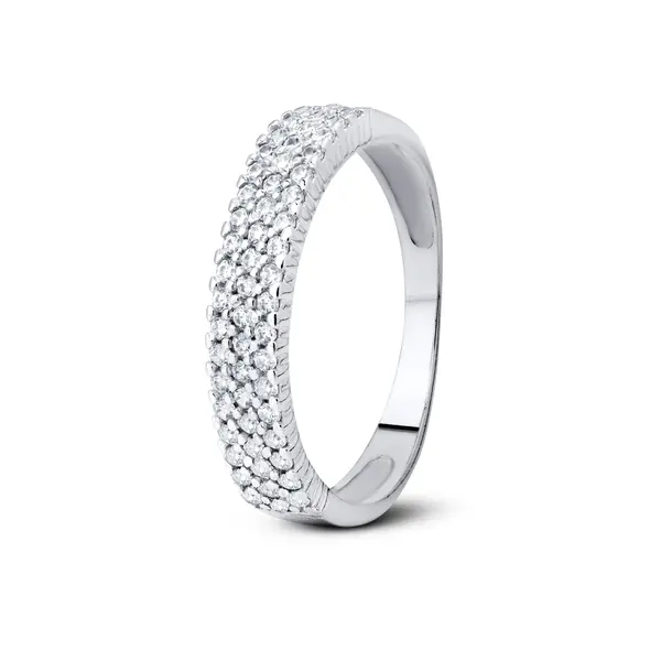 Anel Prata Meia Aliança