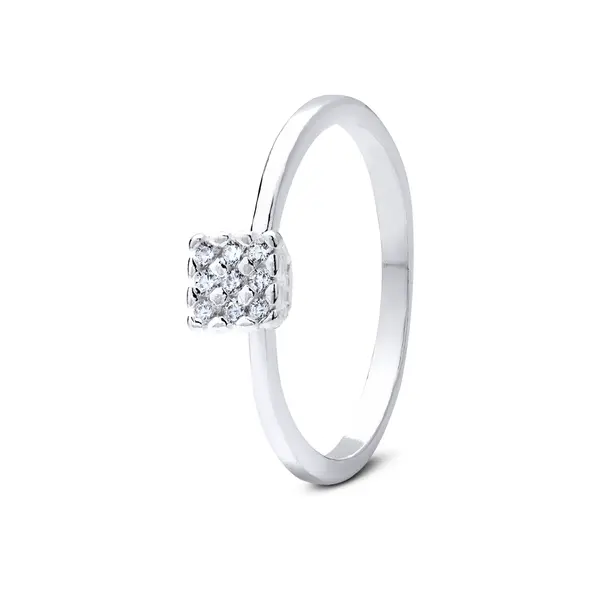 Anel Prata Chuveiro Quadrado Torre