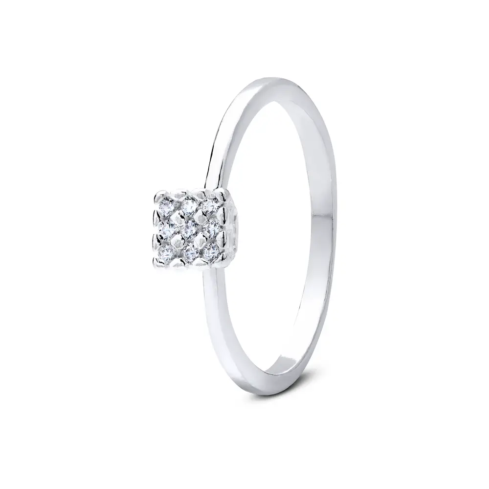 Anel Prata Chuveiro Quadrado Torre