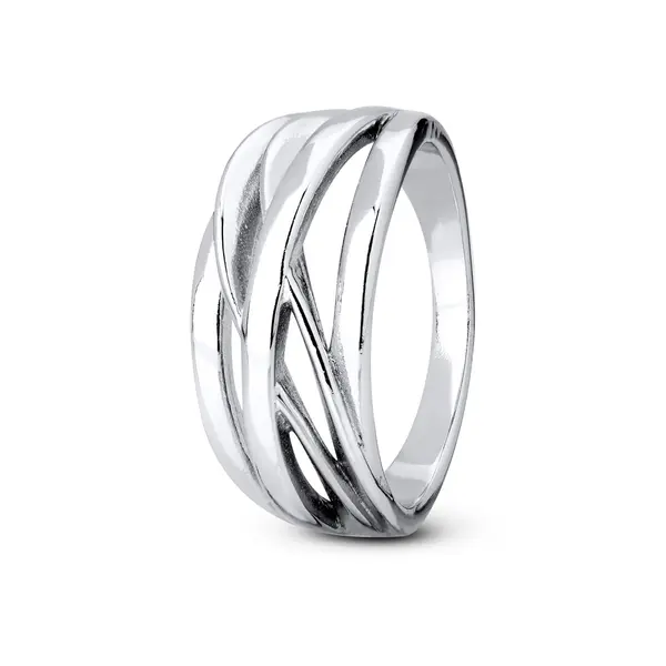 Anel  Prata Rodinado Liso Largo