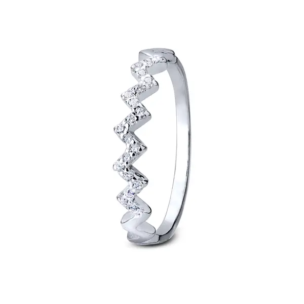 Anel Prata Estilo Meia Aliança