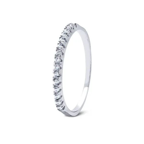 Anel Prata Meia Aliança