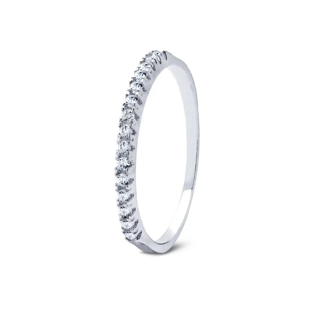 Anel Prata Meia Aliança