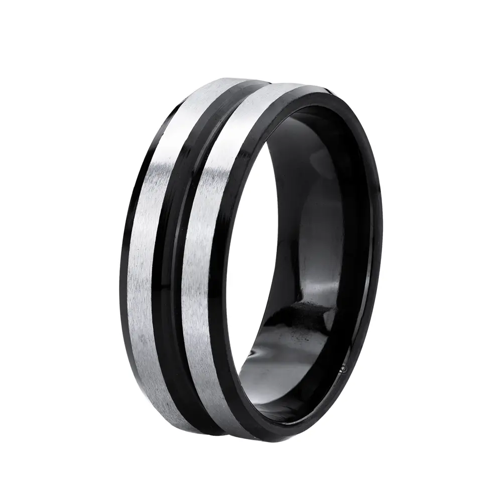 Anel Aço Carbonado Masculino
