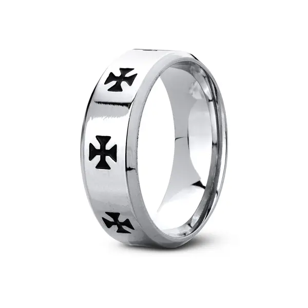 Anel Aço Masculino Trabalhado