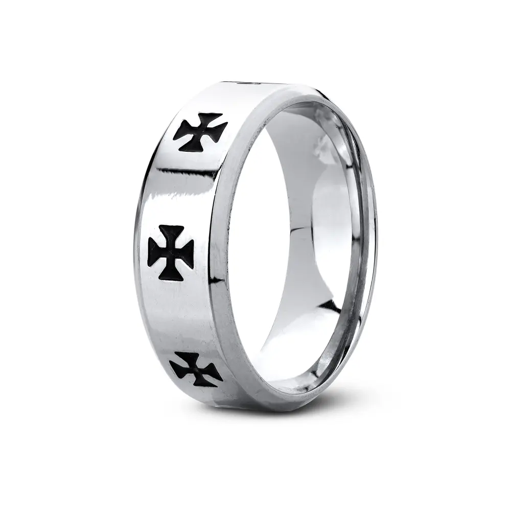 Anel Aço Masculino Trabalhado