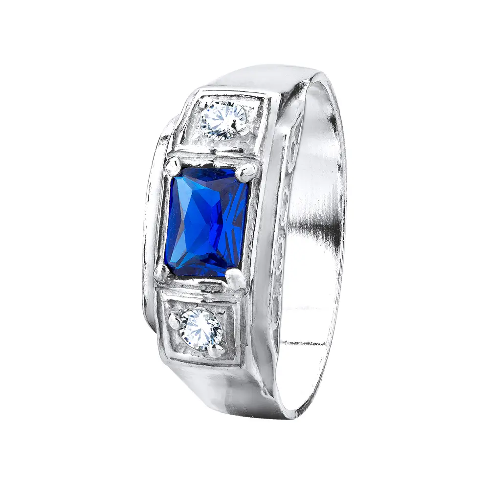 Anel Masculino Prata Pedras