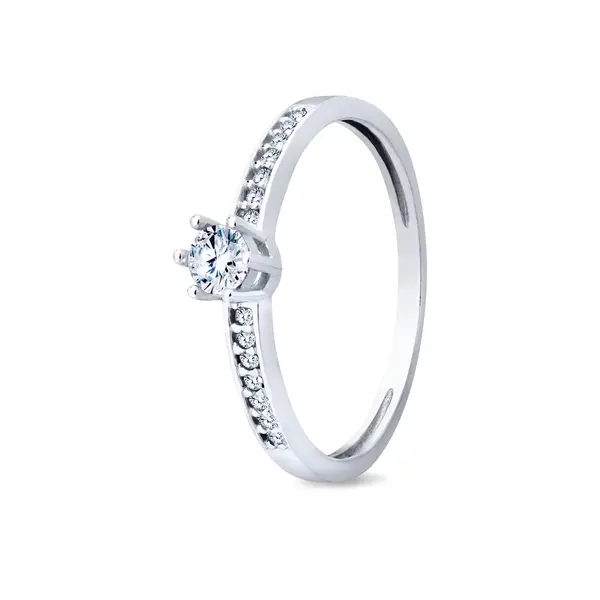 Anel Prata Com Zircônias