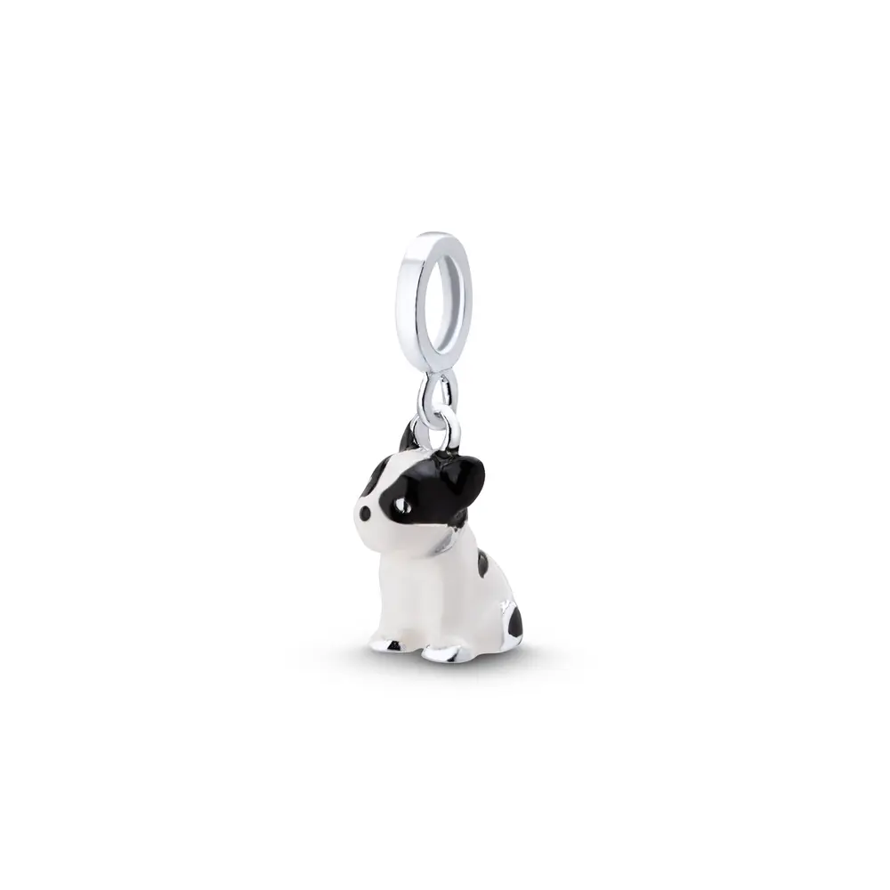 BERLOQUE PRATA ART COLECTION CACHORRO BULDOGUE FRANCÊS RESINADO