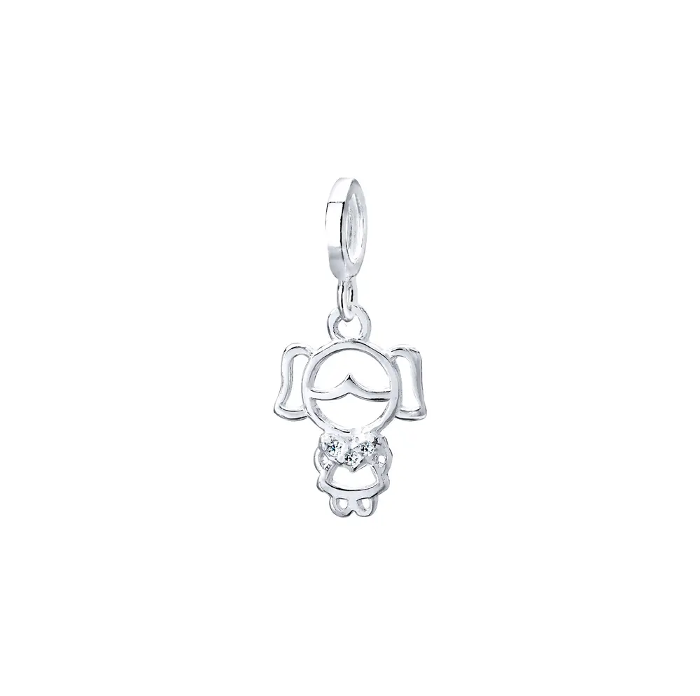 BERLOQUE PRATA ART COLECTION MENINA COM ZIRCÔNIAS