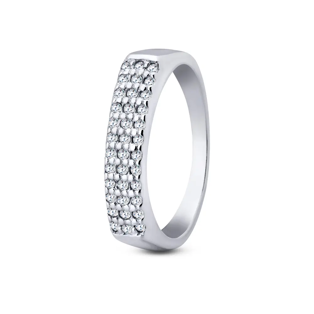 ANEL PRATA MEIA ALIANÇA COM ZIRCÔNIAS