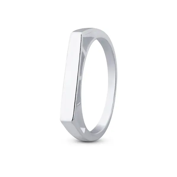 ANEL PRATA LISO PLACA COM GALERIA