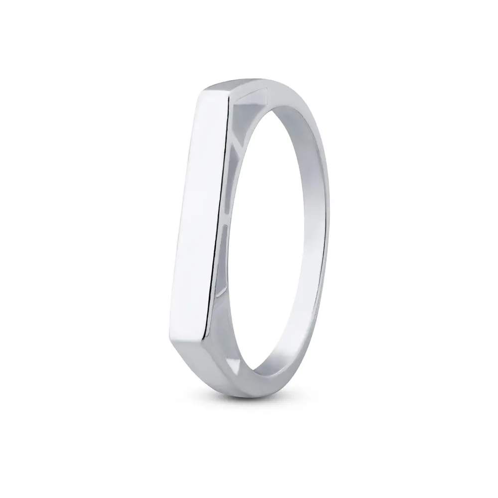 ANEL PRATA LISO PLACA COM GALERIA