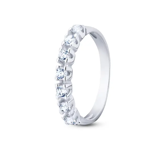 Anel Prata Meia Aliança