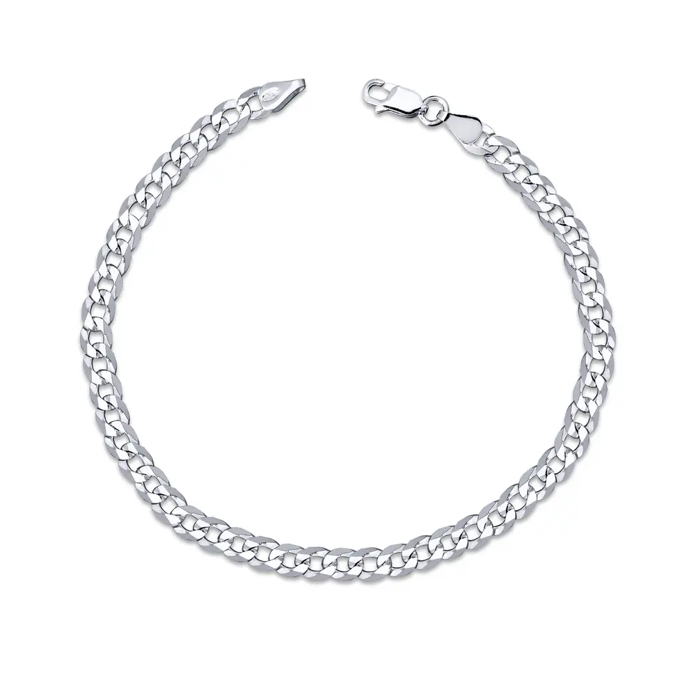 Pulseira Prata Masculina Grumet 21cm 7mm