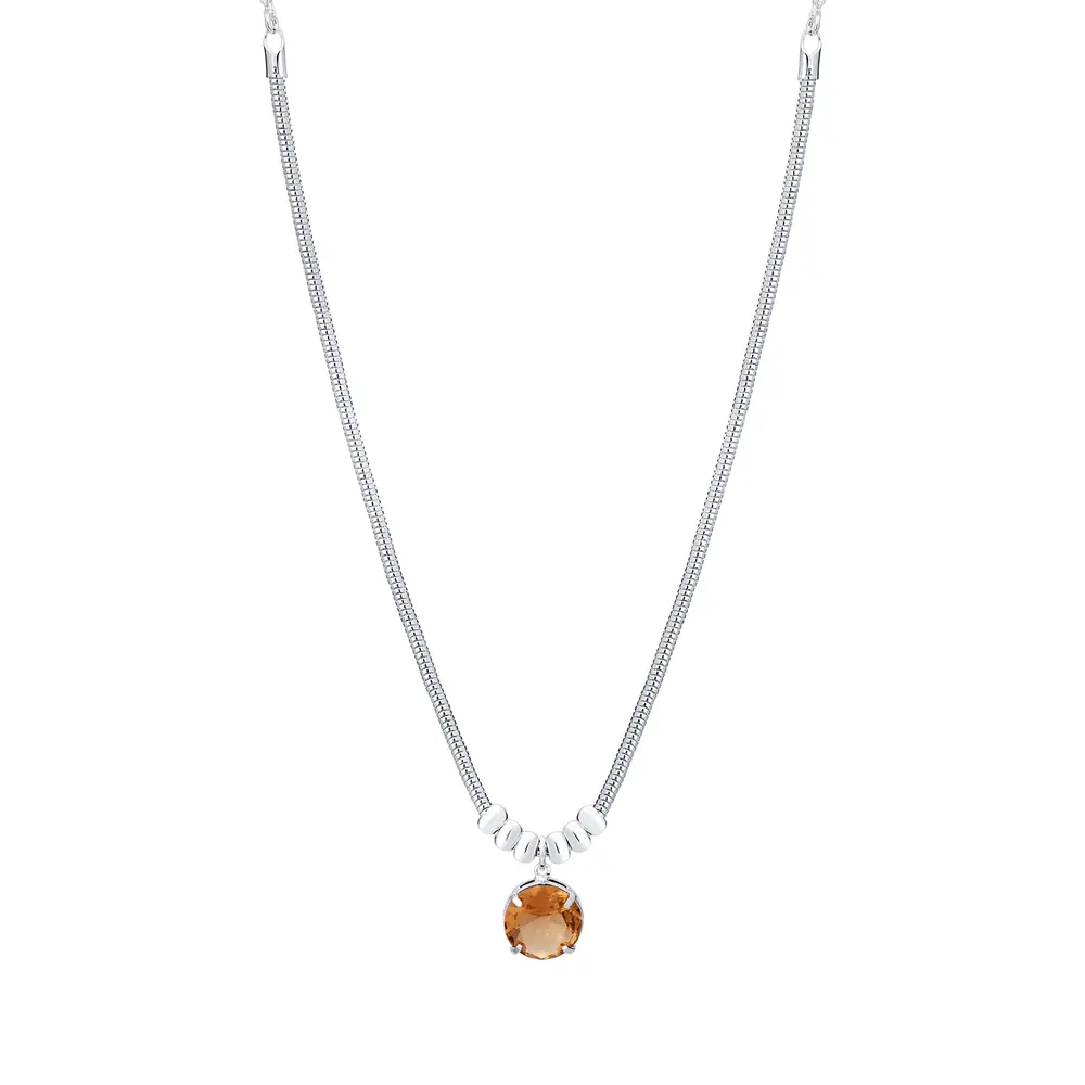 Gargantilha Prata Leve  Precious Maxi Champanhe