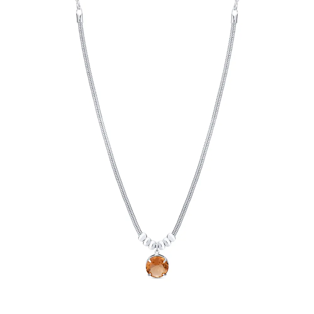 Gargantilha Prata Leve  Precious Maxi Champanhe