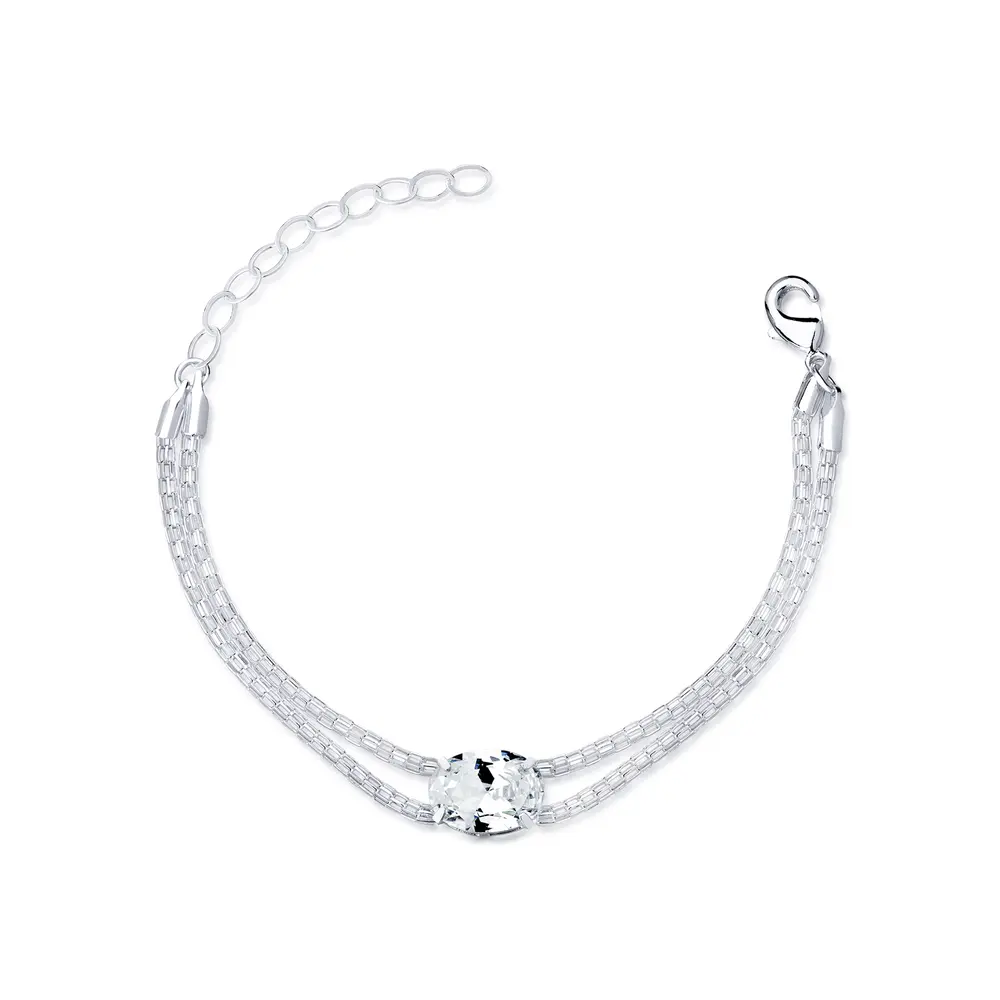 Pulseira Prata Leve  Precious Maxi Zircônia