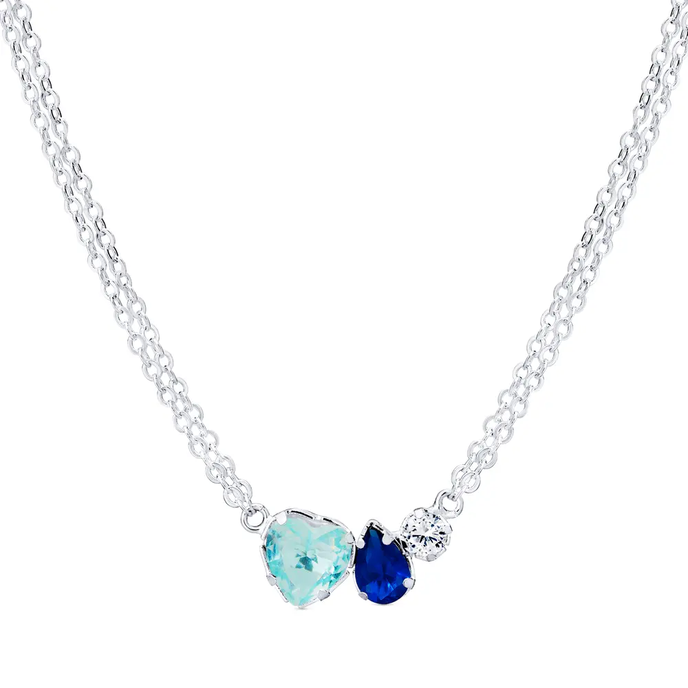 Gargantilha Prata Leve Precious Colors Blue