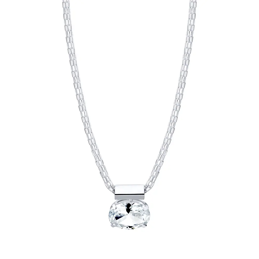 Gargantilha Prata Leve  Precious Maxi Zircônia