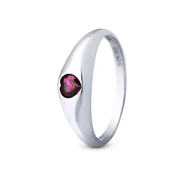 Anel Prata Liso Coração