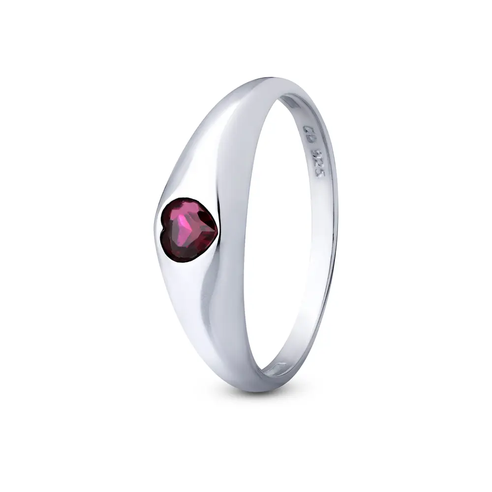 Anel Prata Liso Coração