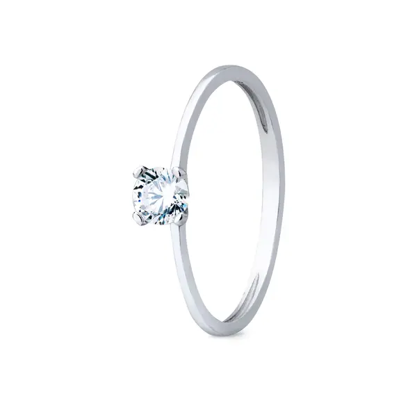 Anel Prata Solitario