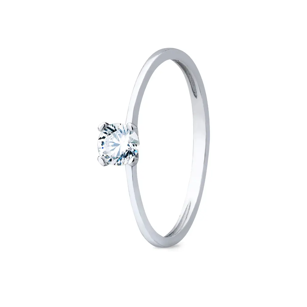 Anel Prata Solitario