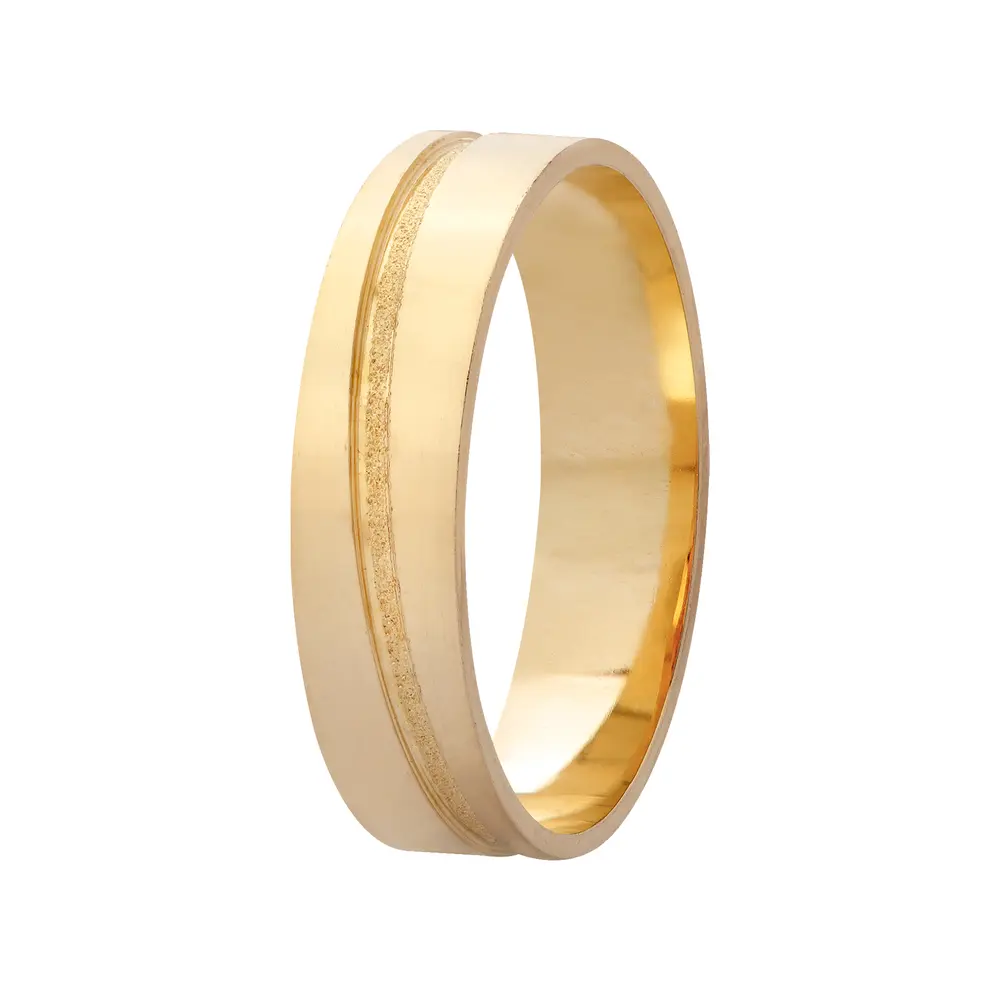 Aliança De Ouro 18K Cantada (unidade)