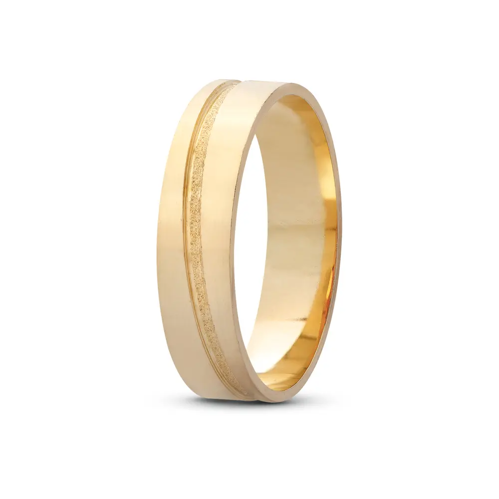 Aliança De Compromisso Cantada - Ouro 18K