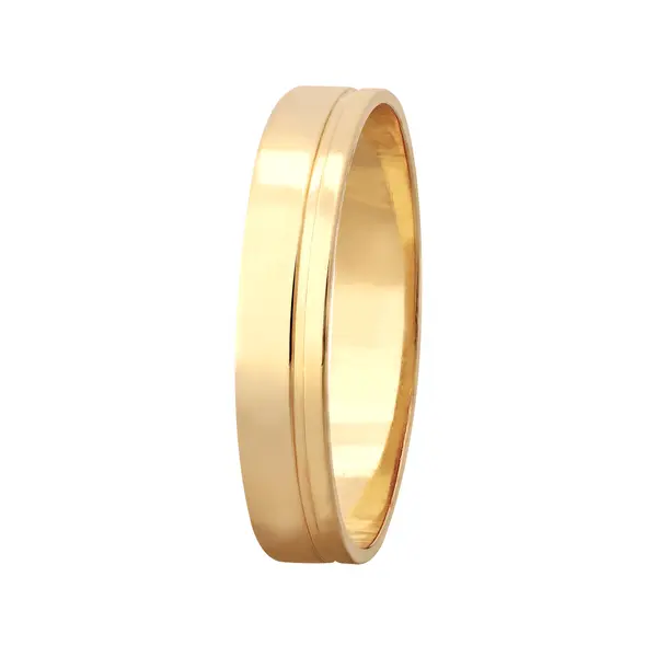 Aliança De Ouro 18K Bela Flor