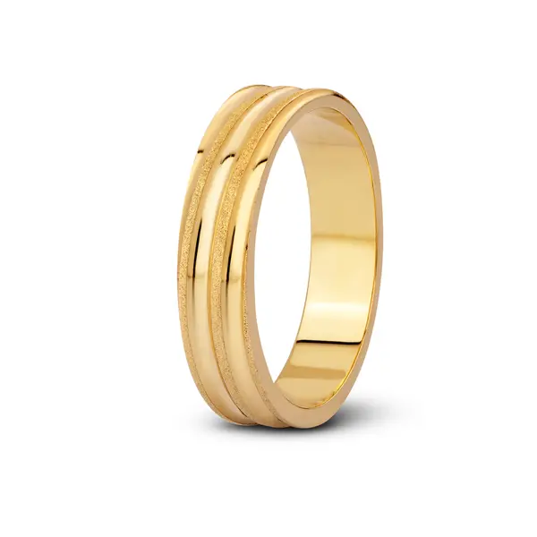 Aliança De Compromisso Girassóis - Ouro 18K