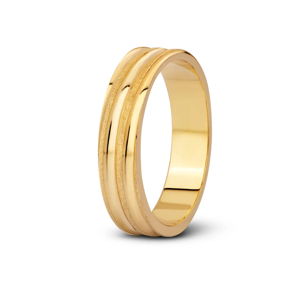 Aliança De Compromisso Girassóis - Ouro 18K