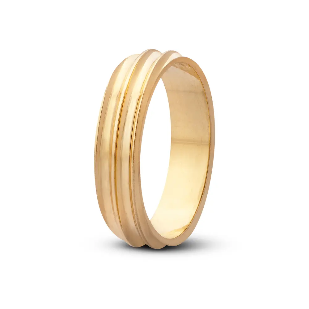 Aliança De Compromisso Girassóis - Ouro 18K