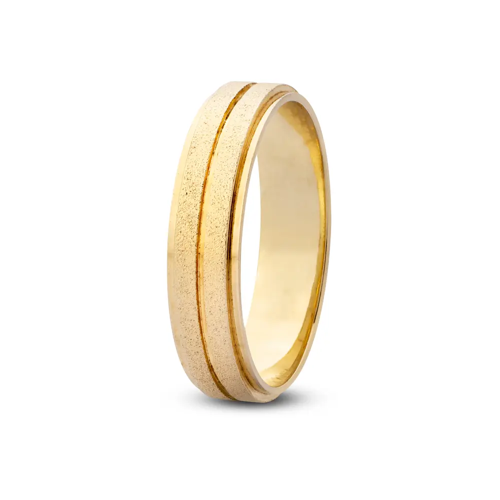 Aliança De Compromisso Mistério - Ouro 18K