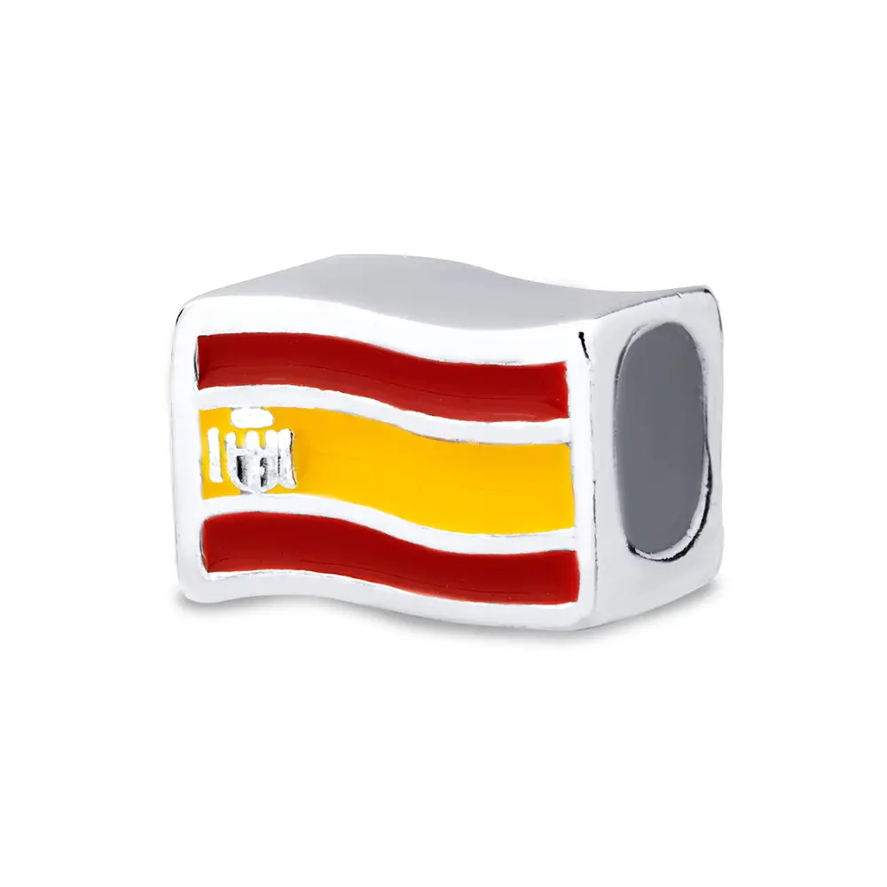Berloque Prata Art Collection Bandeira Espanha Esmaltado