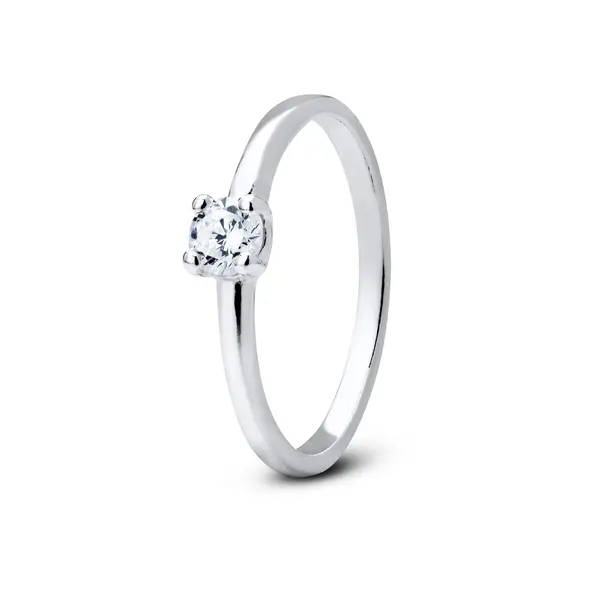 Anel Prata Solitário