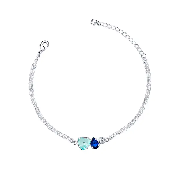 Conjunto Prata Leve Precious Colors Blue