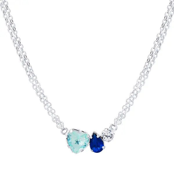 Conjunto Prata Leve Precious Colors Blue