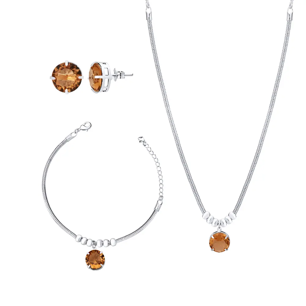 Conjunto Prata Leve Precious Maxi Champanhe