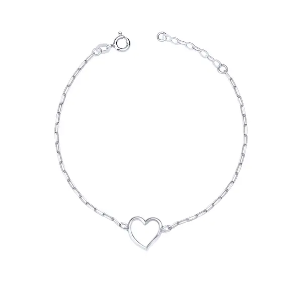 Pulseira  Prata Coração