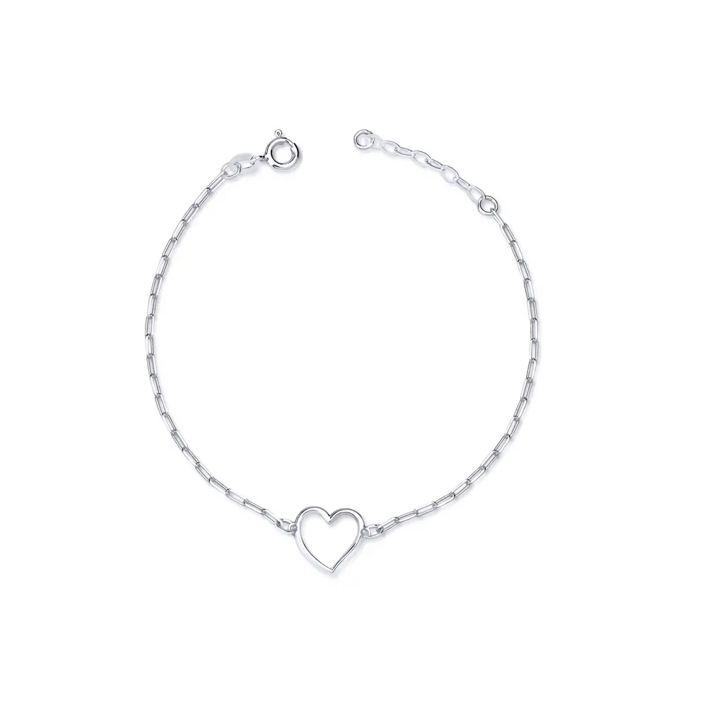 Pulseira  Prata Coração