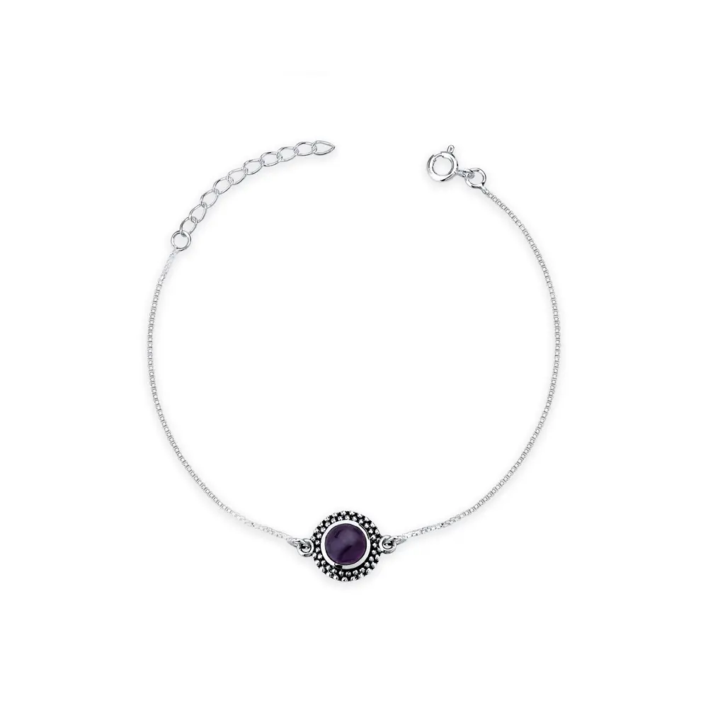 Pulseira Prata  Redonda  Ametista