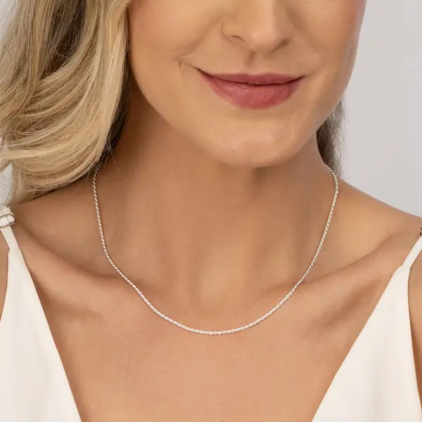 Corrente Prata Cordão Baiano 45cm 1,6mm