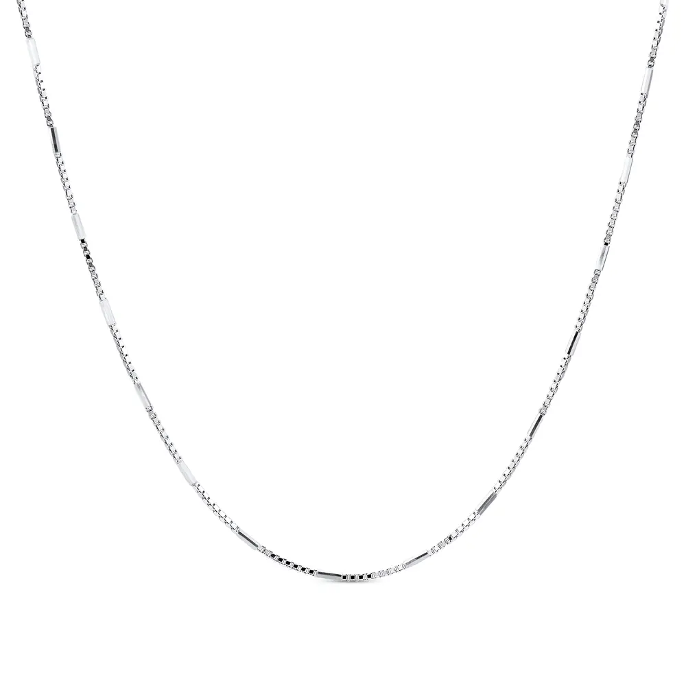 Gargantilha Prata Feminina Malha Canutilhos 45cm