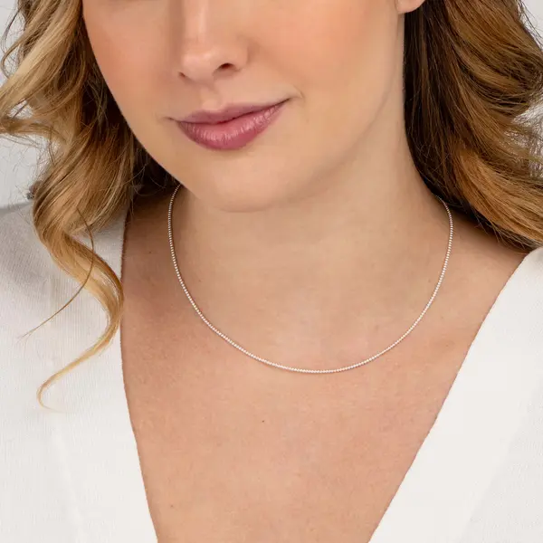 Corrente Prata Feminina Malha Catena Fasc 38 cm + 5cm Extensor