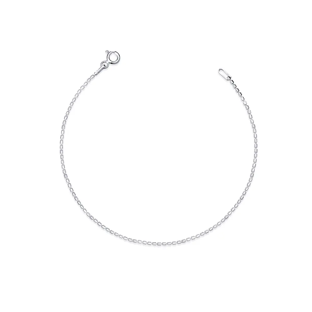 Pulseira Prata Bolinhas  Diamantadas