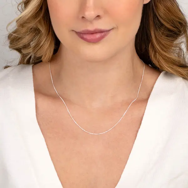 Corrente Prata  Elos  Iguais 45 cm