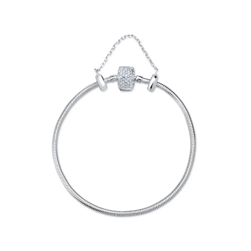Pulseira Prata Art Collection Com Zircônias + Trava