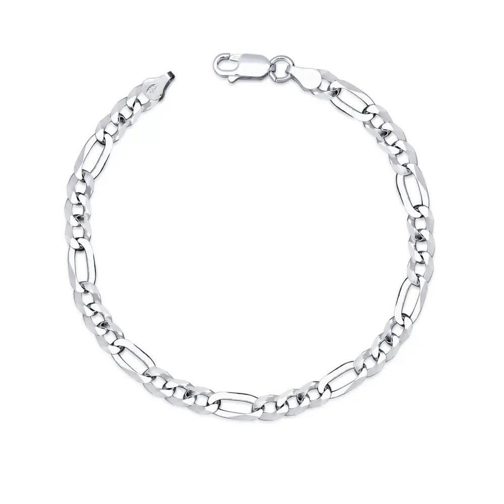 Pulseira Prata Masculina Figaro 20cm 5mm